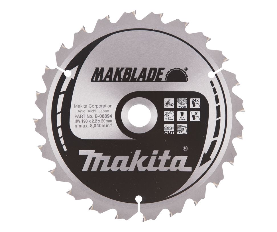 Pyörösahanterä Makita Makblade B-08894, Ø190x20x2.2mm, 24T