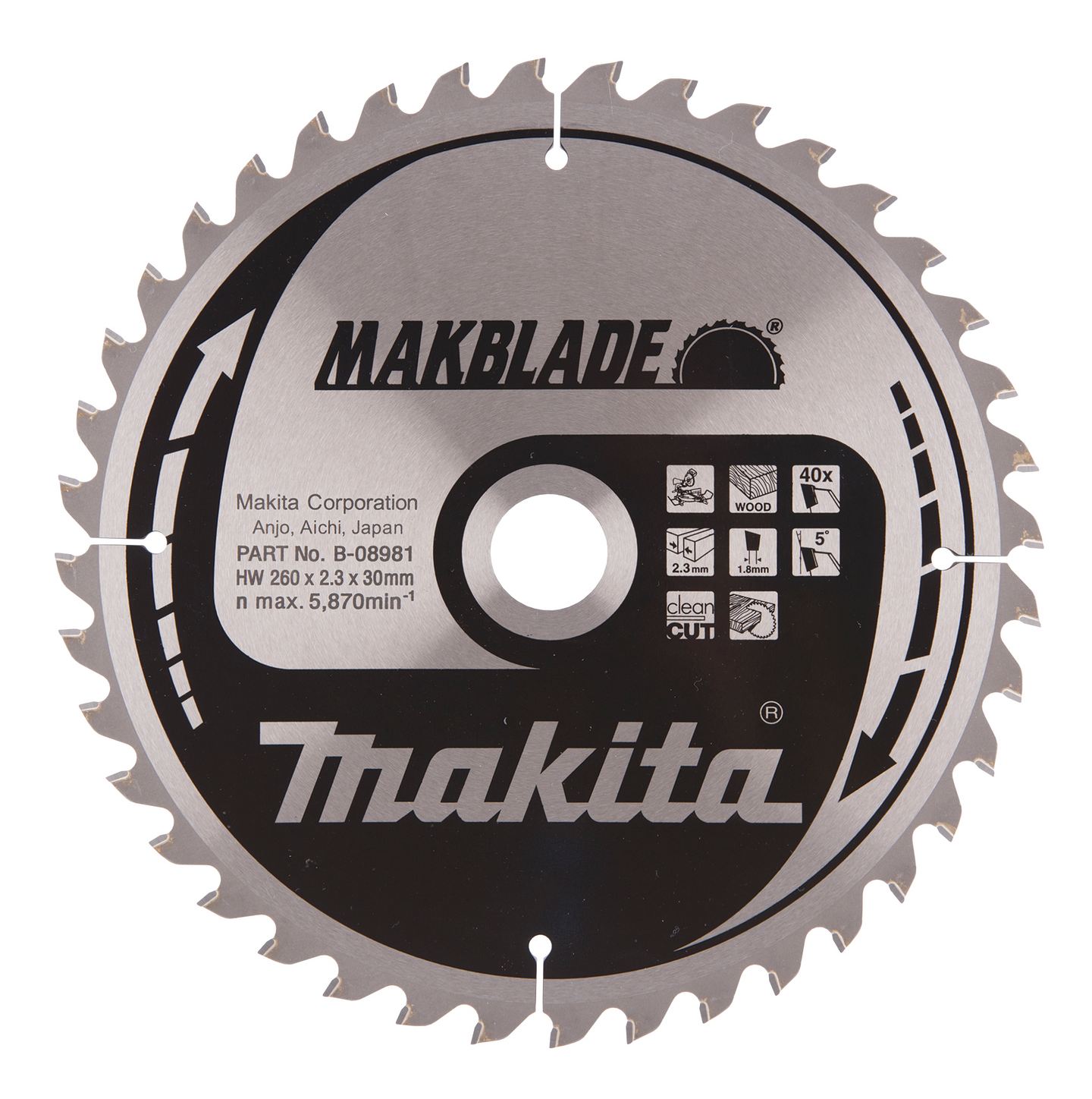 Pyörösahanterä Makita Makblade B-08981, Ø260x30x2.3mm, 48T