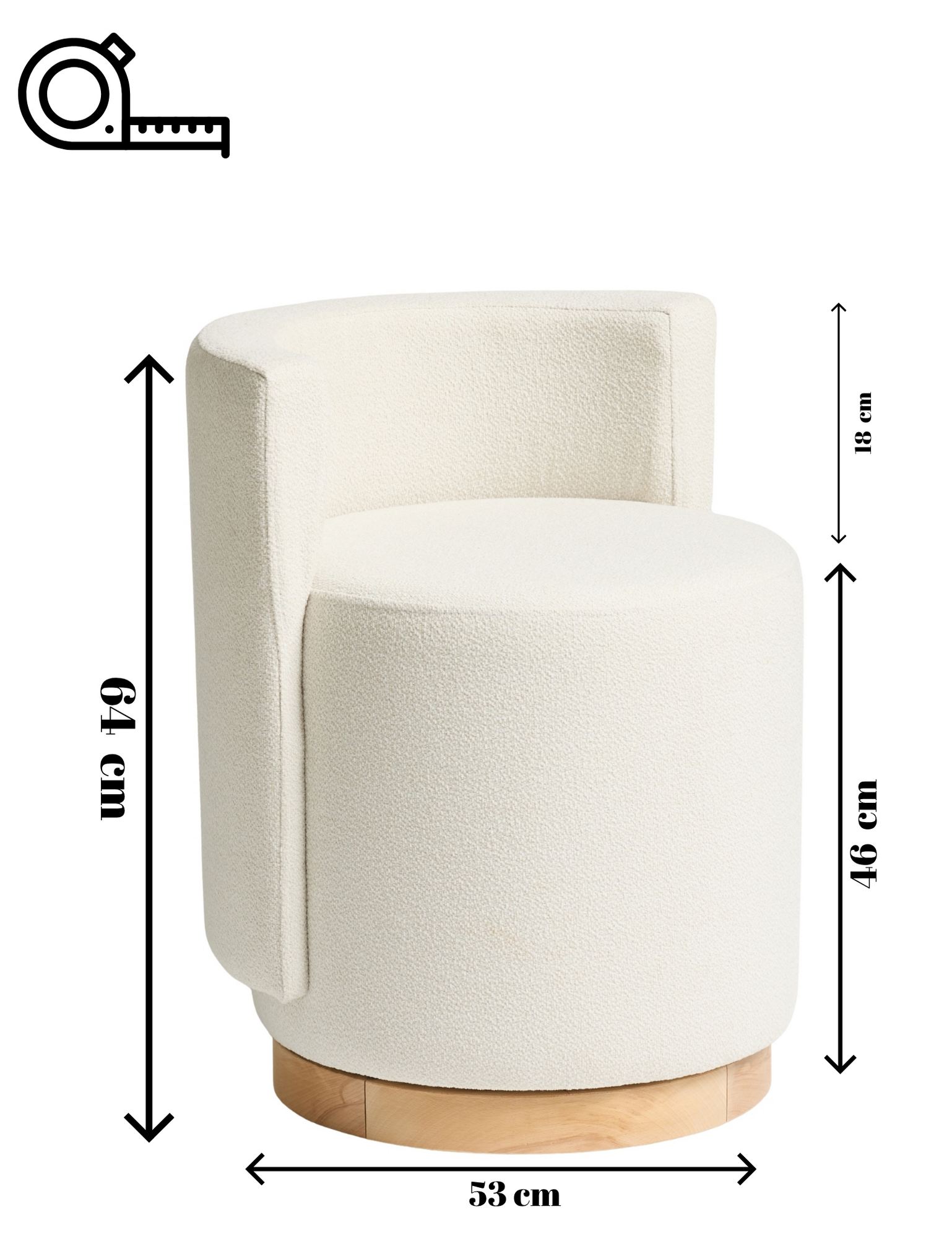 Rahi Valento Furniture Wayde, 45x42cm, Cream