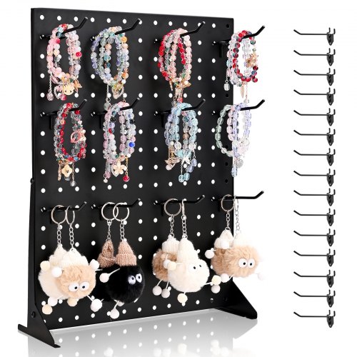 Reikäpaneeli North Craft Pegboard, omilla jaloillaan seisova, 44x33cm, 15 koukkua, Musta