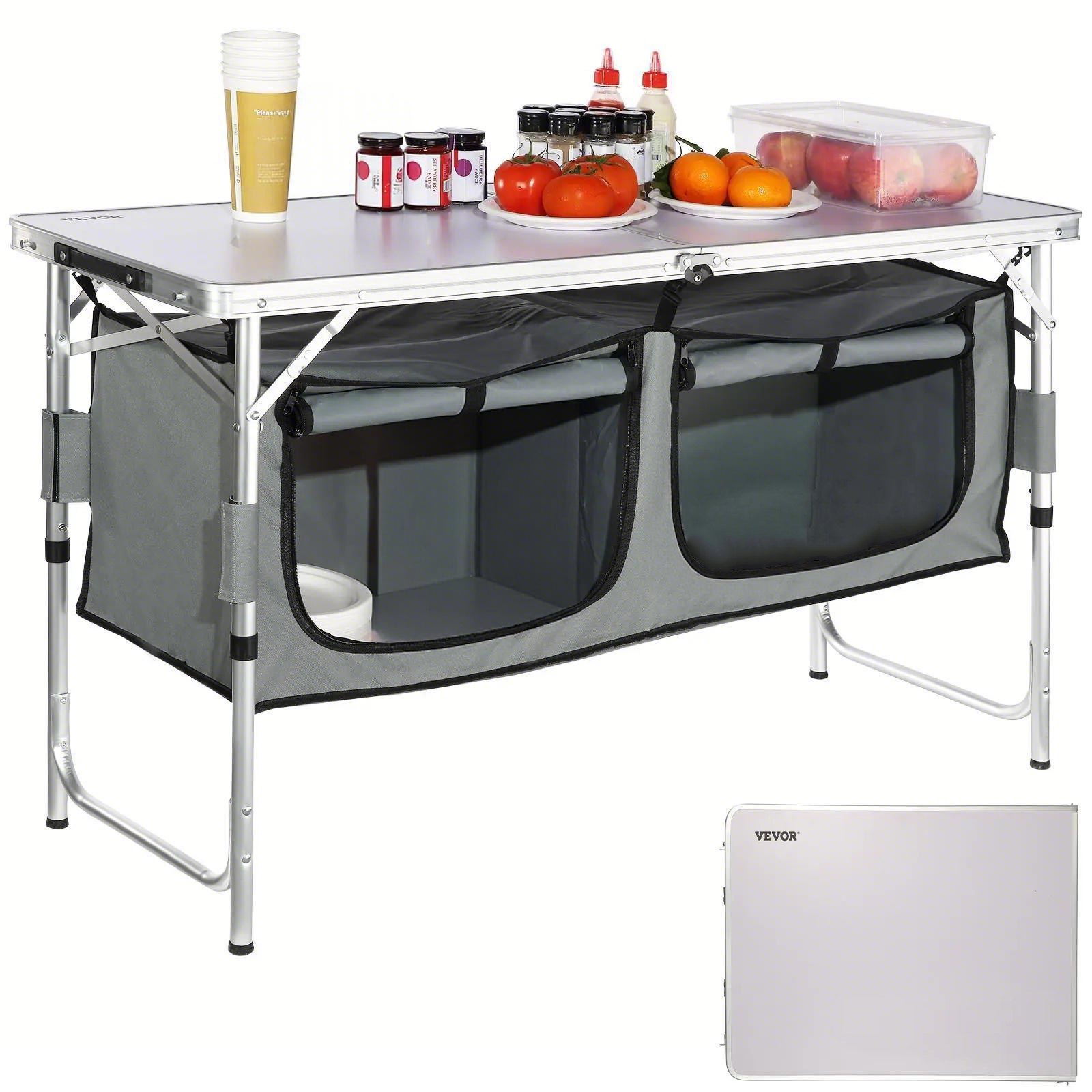 Retkikeittiöpöytä North Craft Camping Kitchen Table, 120x49x70 cm, harmaa