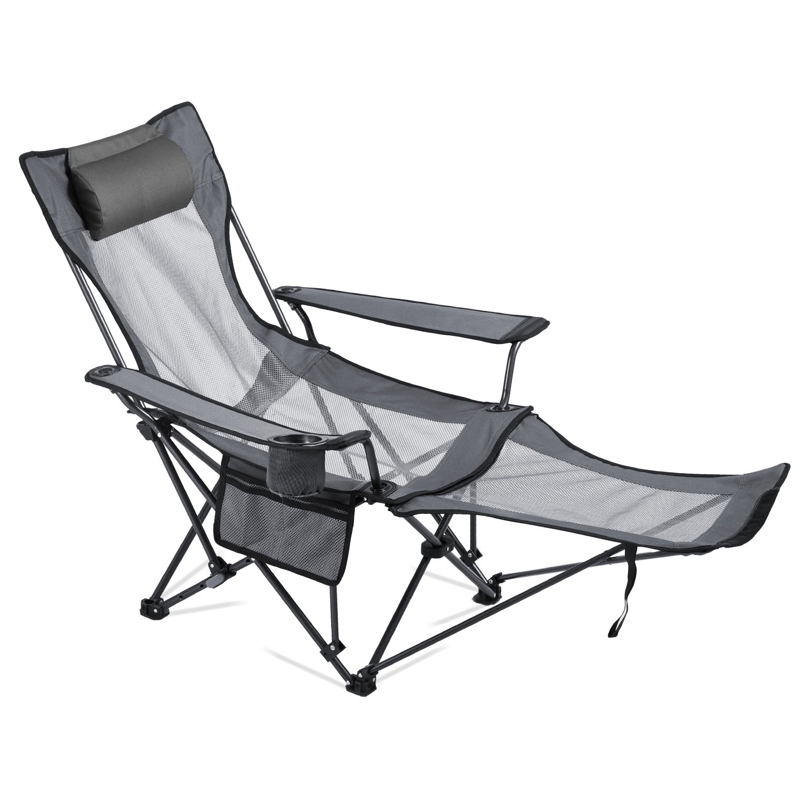 Retkituoli North Craft YL-15005-2, 133/166x55 cm, Harmaa