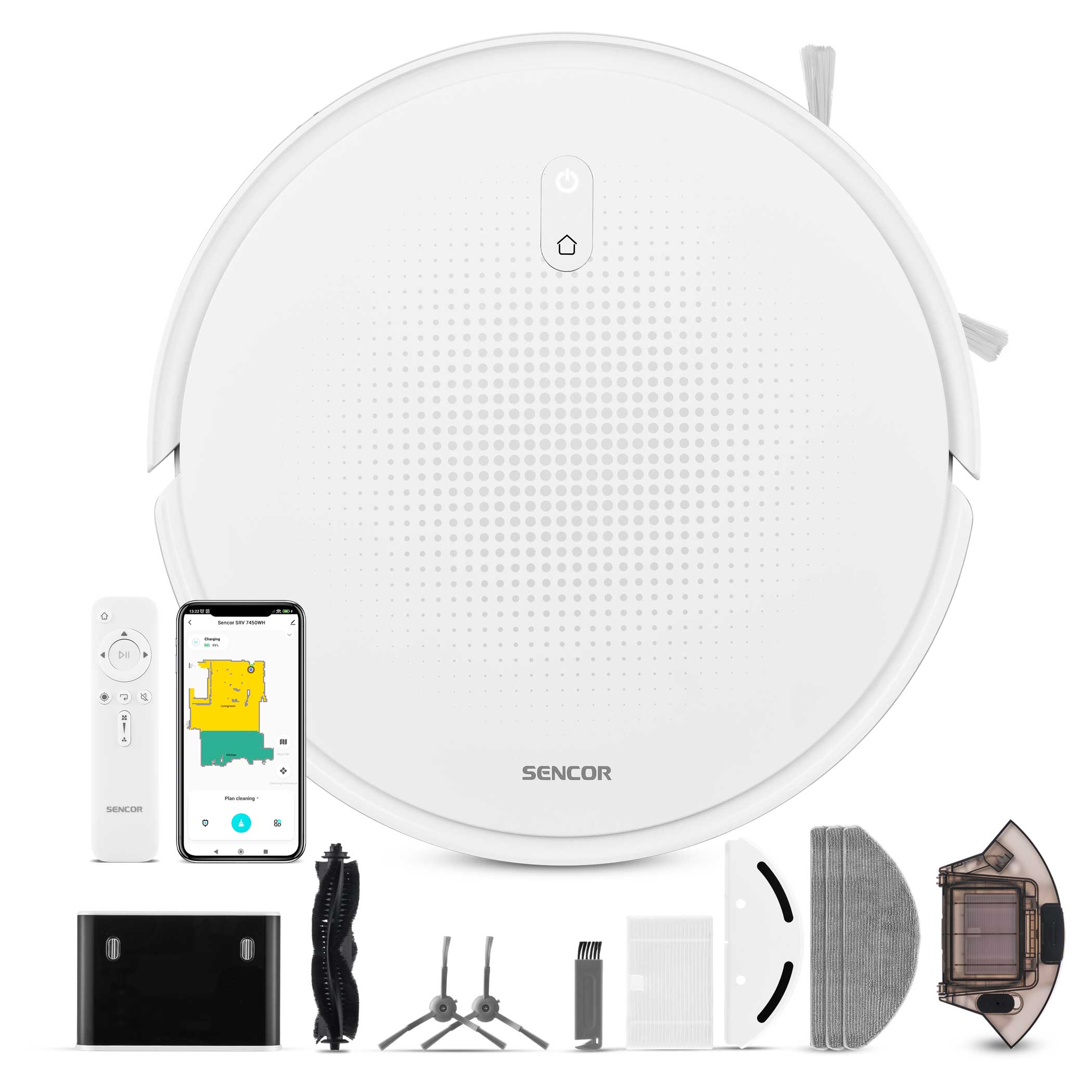 Robottipölynimuri Sencor SRV7450WH, moppaava