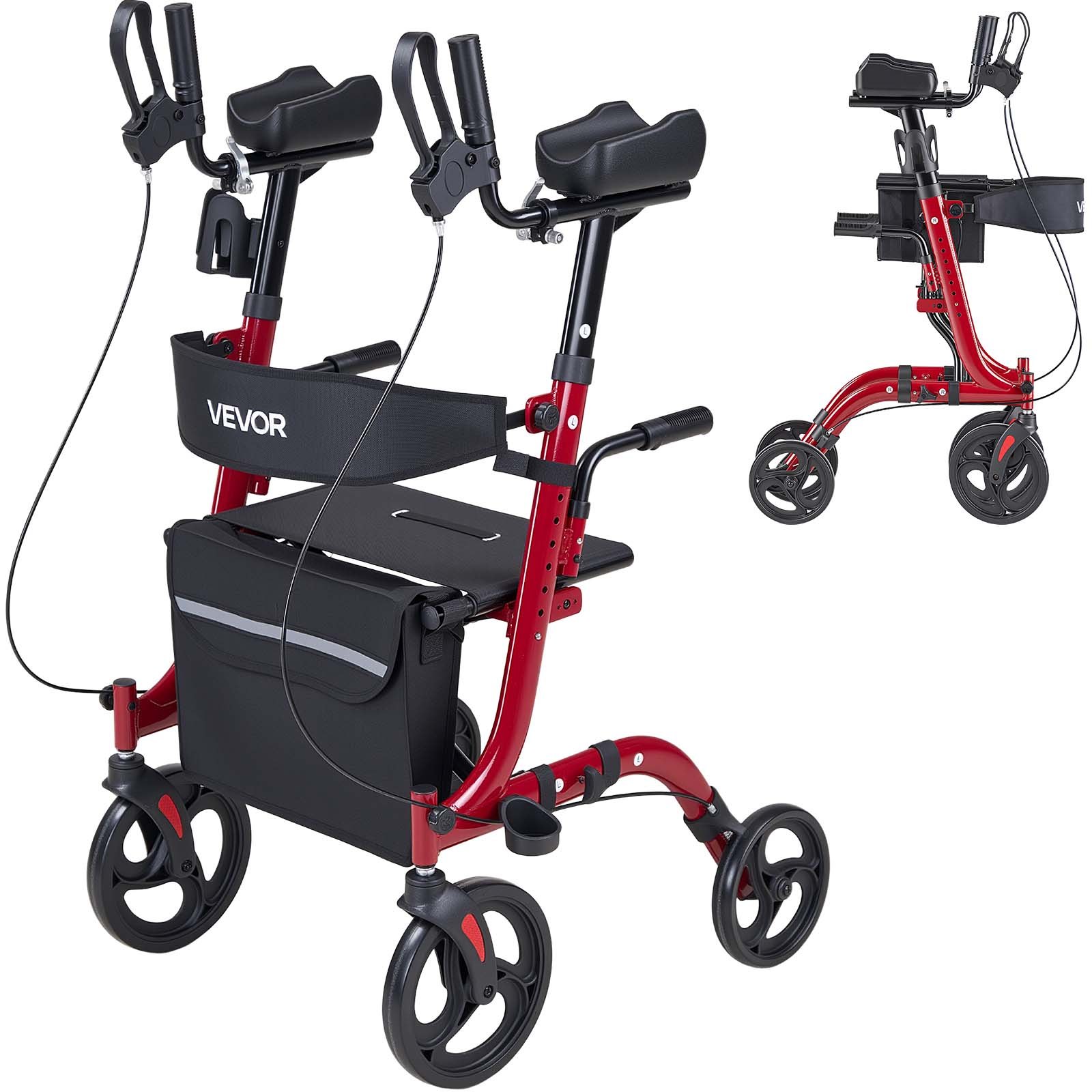Rollaattori istuimella North Craft HFK-9210KDB-3, taitettava, alumiini, 136 kg, harmaa 