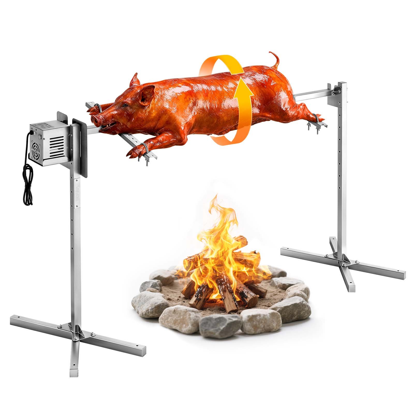 Rotisserie-grilli North Craft, 132 cm, 40 kg kapasiteetti, ruostumaton teräs 