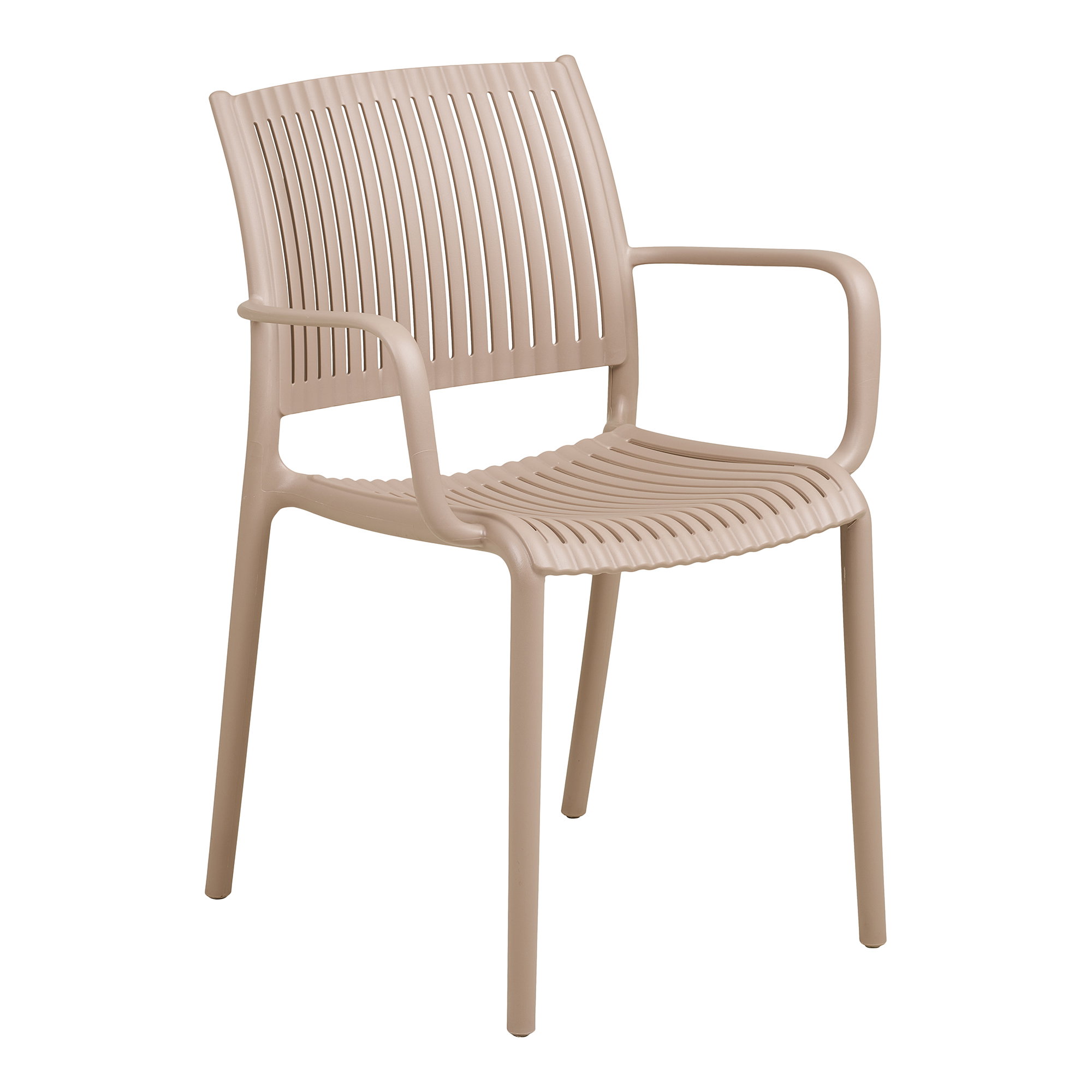 Ruokapöydän tuoli käsinojilla House Nordic Manzano, polypropeenia, pinottava, taupe