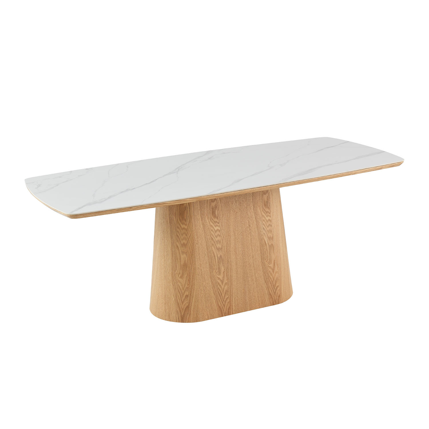 Ruokapöytä Home4You Chase, 200x90cm, H76cm, Keraaminen Kansi, Viilutetut Reunat Ja Jalat