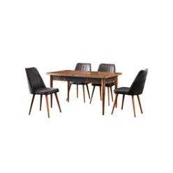 Ruokapöytä Valento Furniture Mira, 130x80cm (160cm jatkettuna), pähkinä