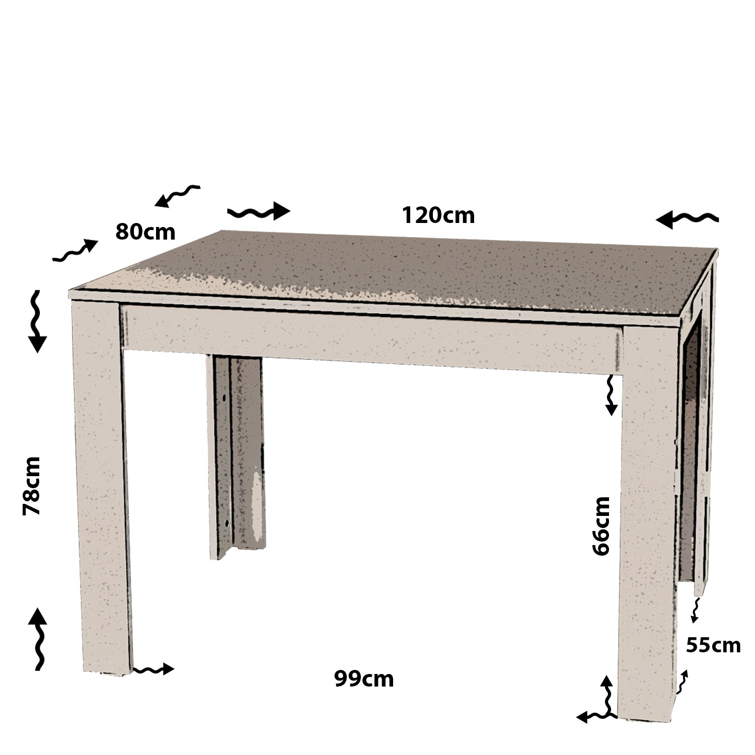 Ruokapöytä Valento Furniture Single, 120x80cm, tummanruskea