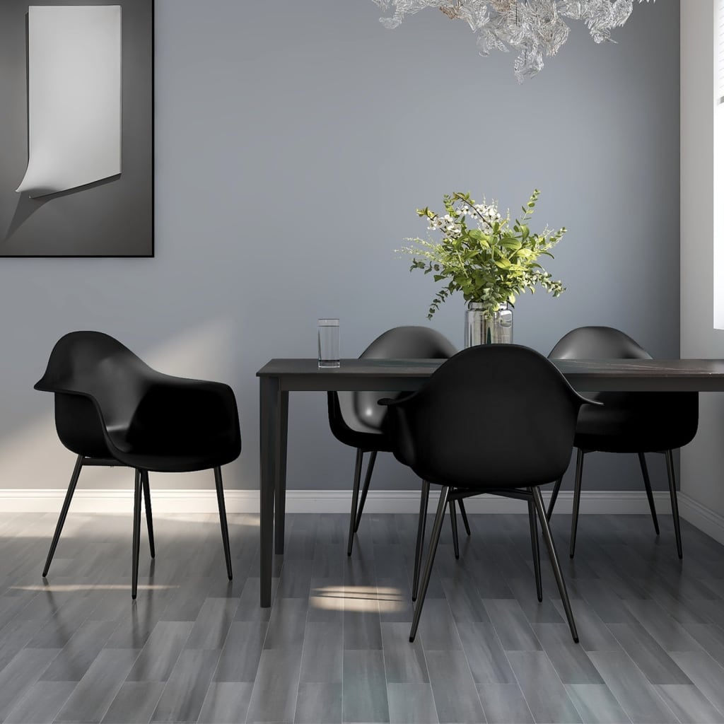 Ruokatuolit 4 kpl musta PP (85669)