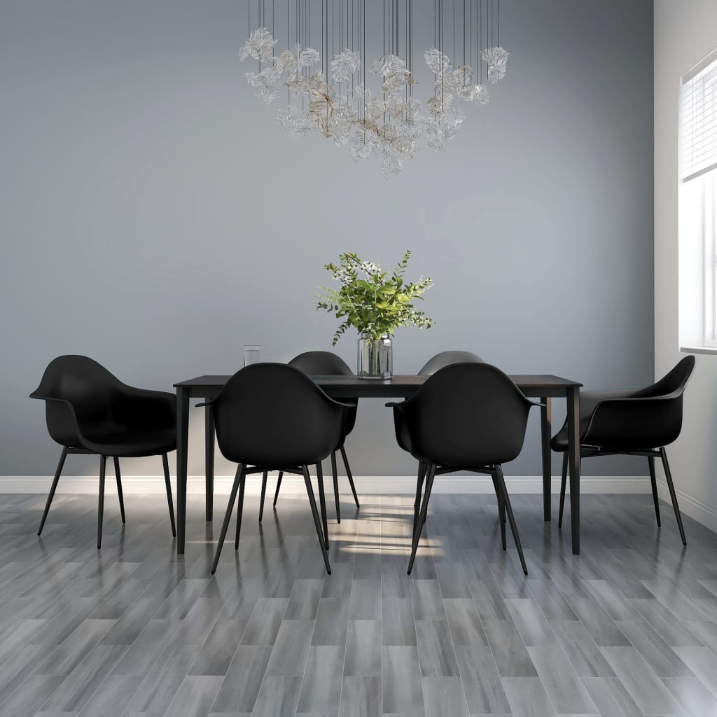 Ruokatuolit 6 kpl musta PP (85670)