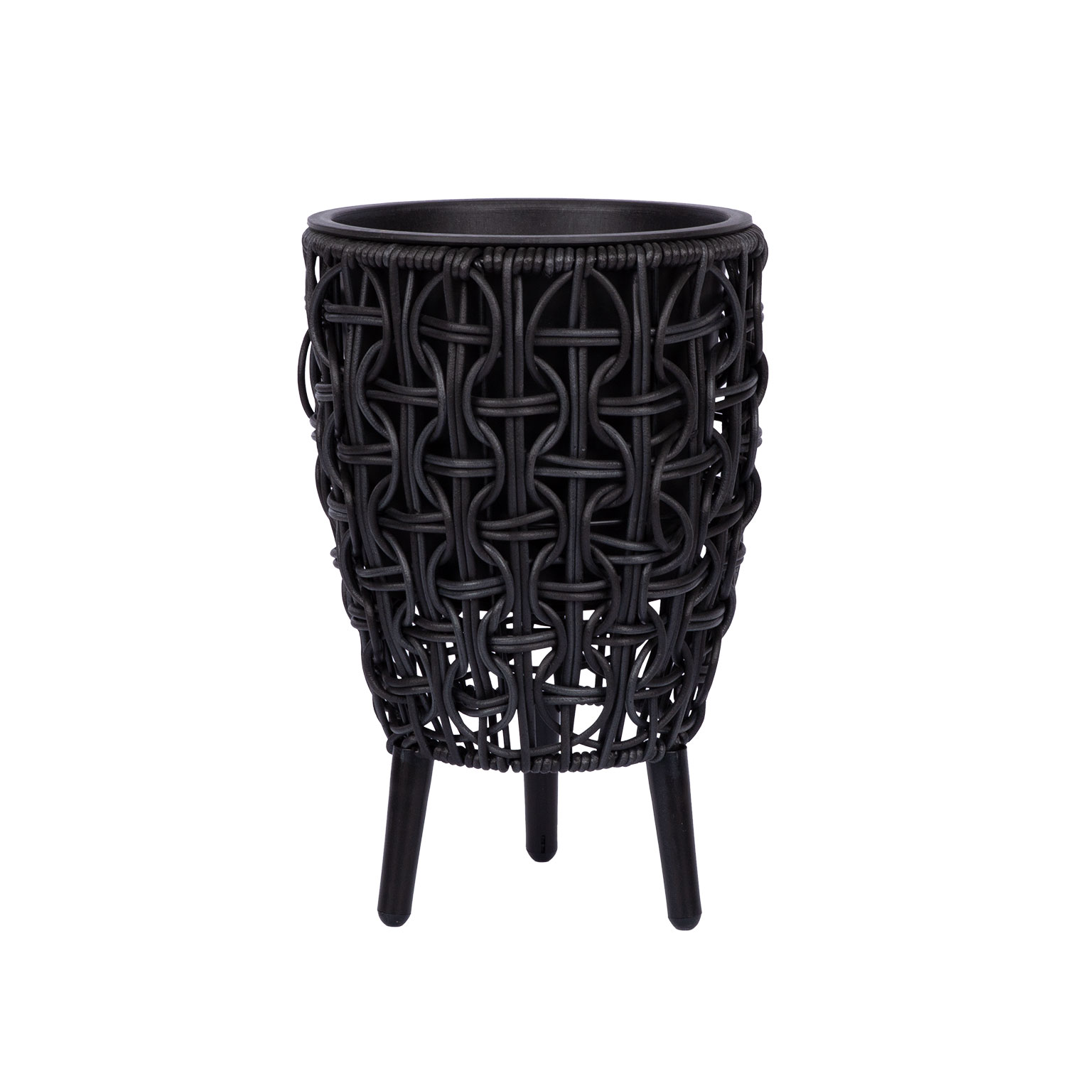 Kukkaruukku Home4You Wicker, 21x21x32cm, Musta