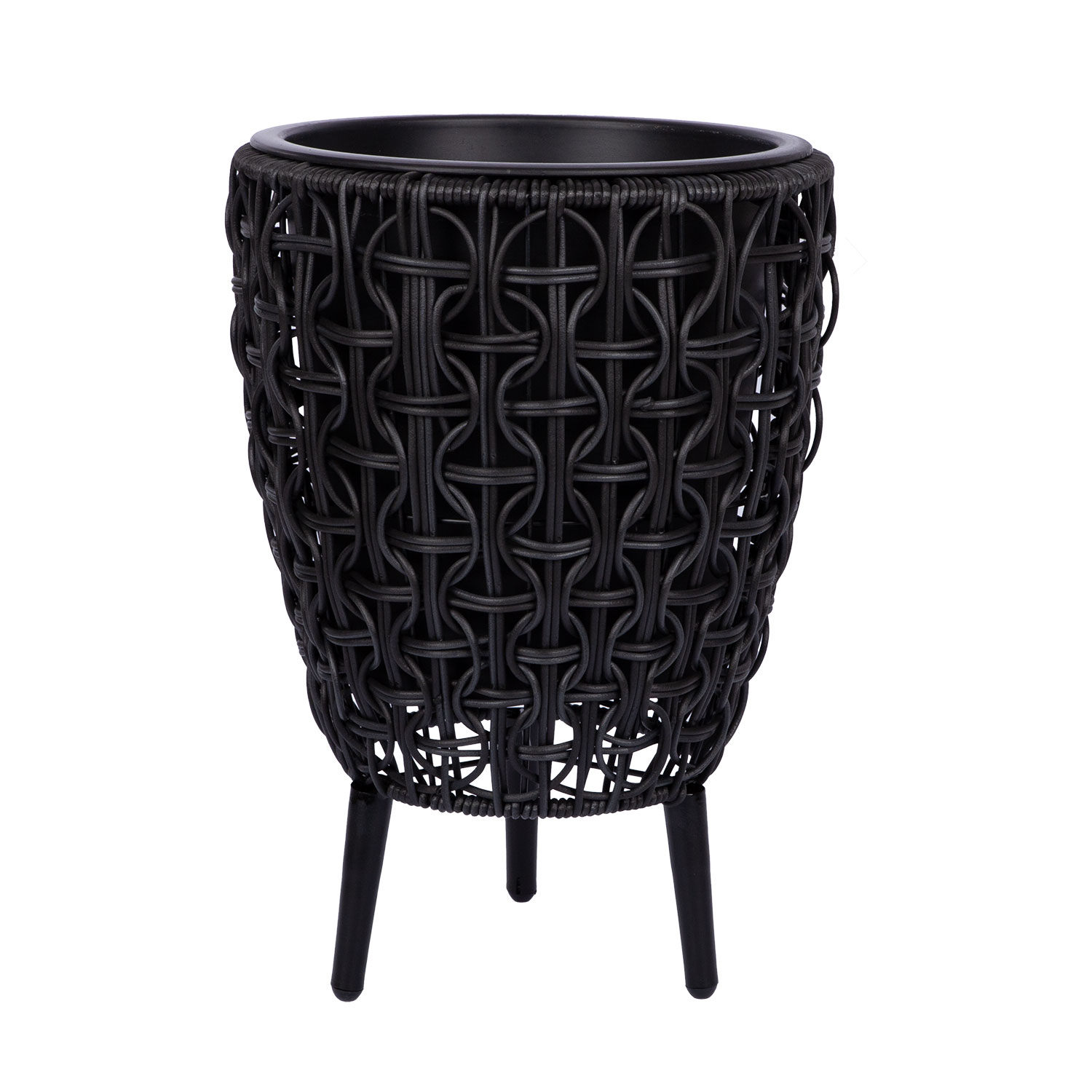 Kukkaruukku Home4You Wicker 28x28x42cm, Musta