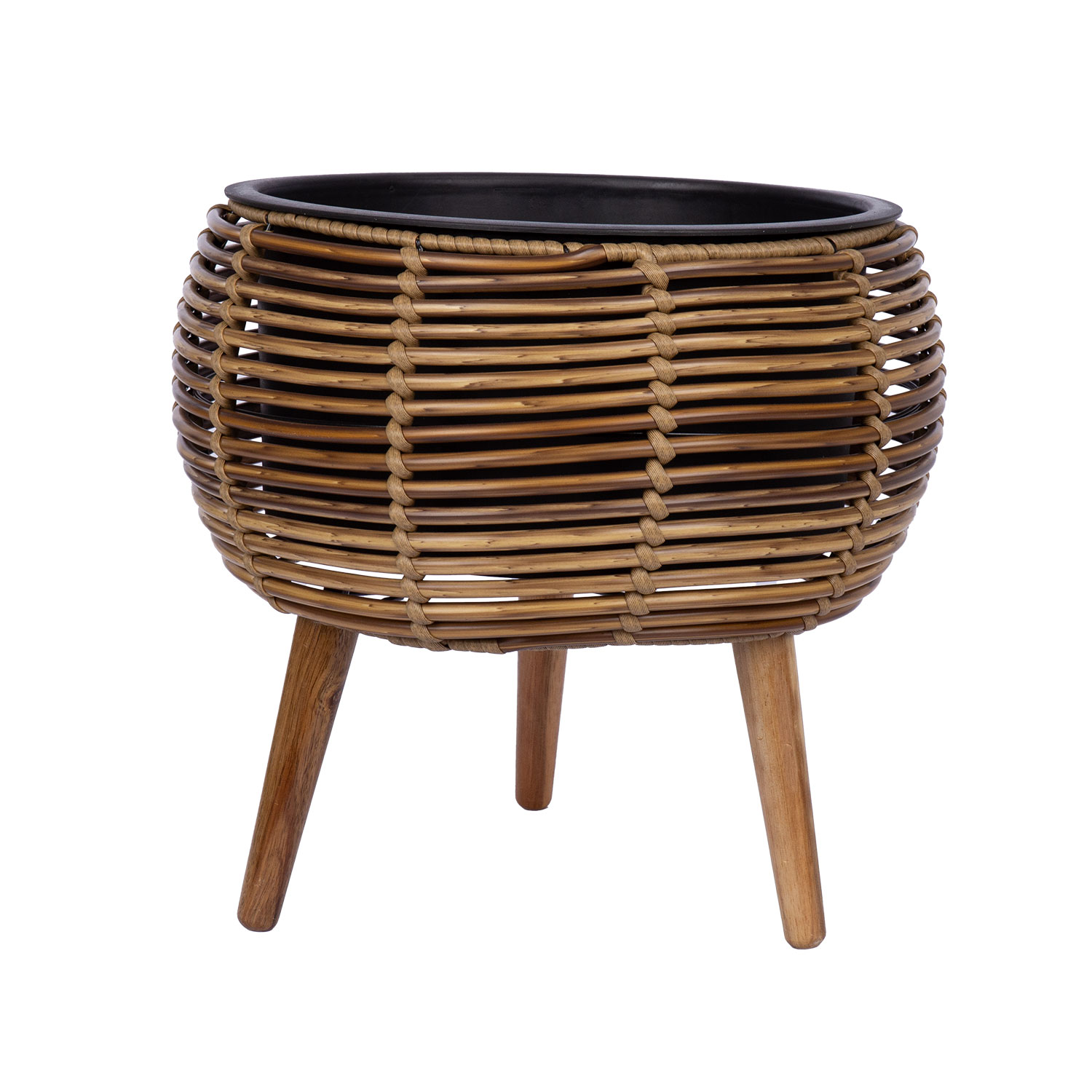 Kukkaruukku Home4You Wicker, 37x37x35cm, Vaaleanruskea