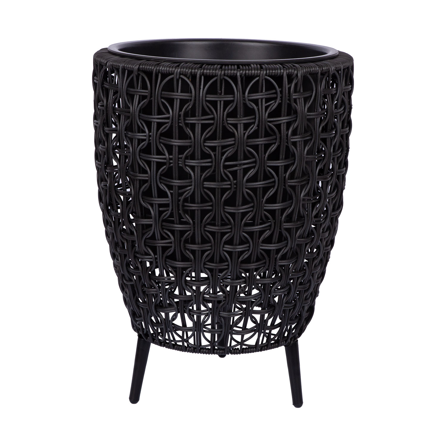 Kukkaruukku Home4You Wicker 38x38x54cm, Musta