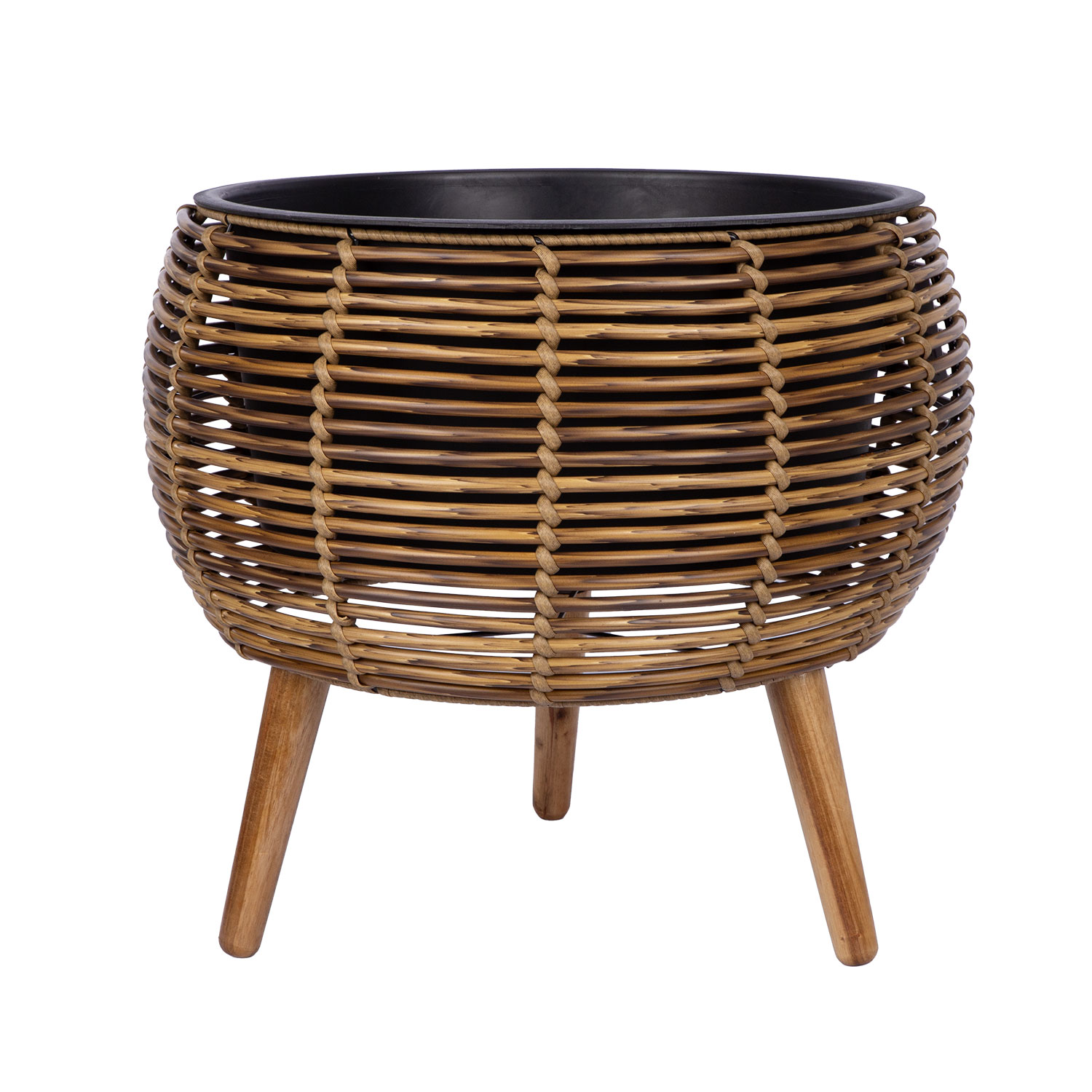 Kukkaruukku Home4You Wicker, 48x48x43cm, Vaaleanruskea