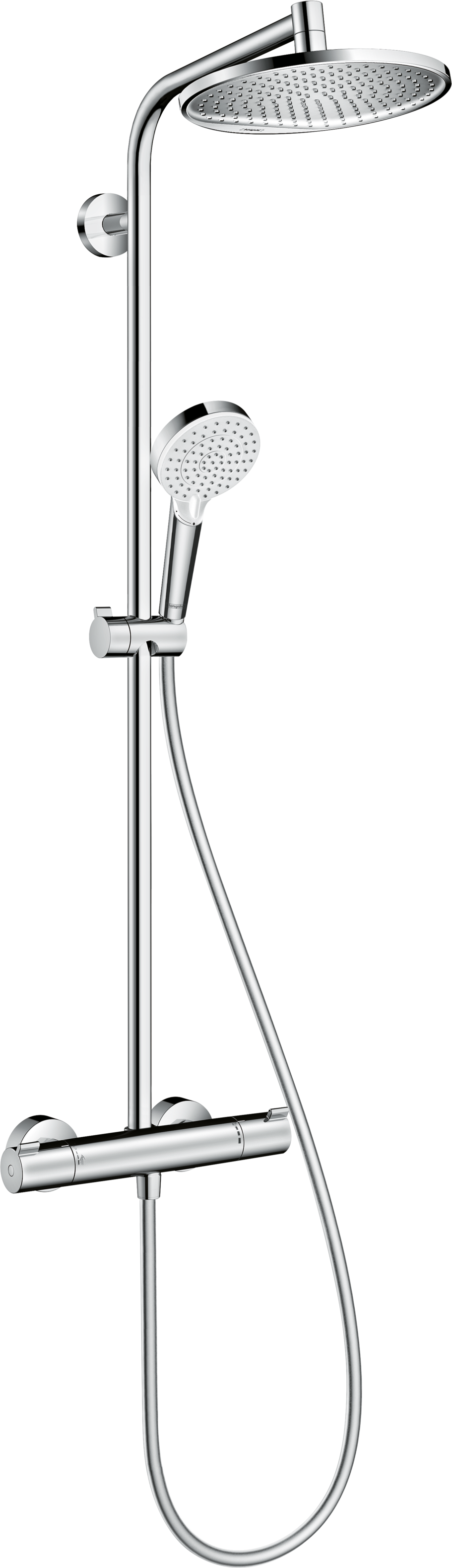 Sadesuihkusetti Hansgrohe Crometta S Showerpipe 240 1jet, termostaattihanalla, suihkupää ⌀240mm, kiiltävä kromi