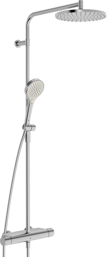 Sadesuihkusetti Oras Optima Style 7192N-80, termostaattihanalla, vettä säästävä, suihkupää ⌀250mm, harjattu teräs