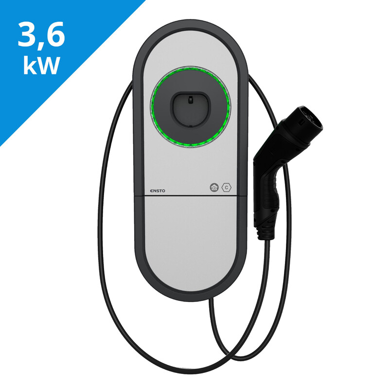 Sähköauton latausasema Ensto One EVH, Type2, 3.6kW(1x16A), 5m kaapeli