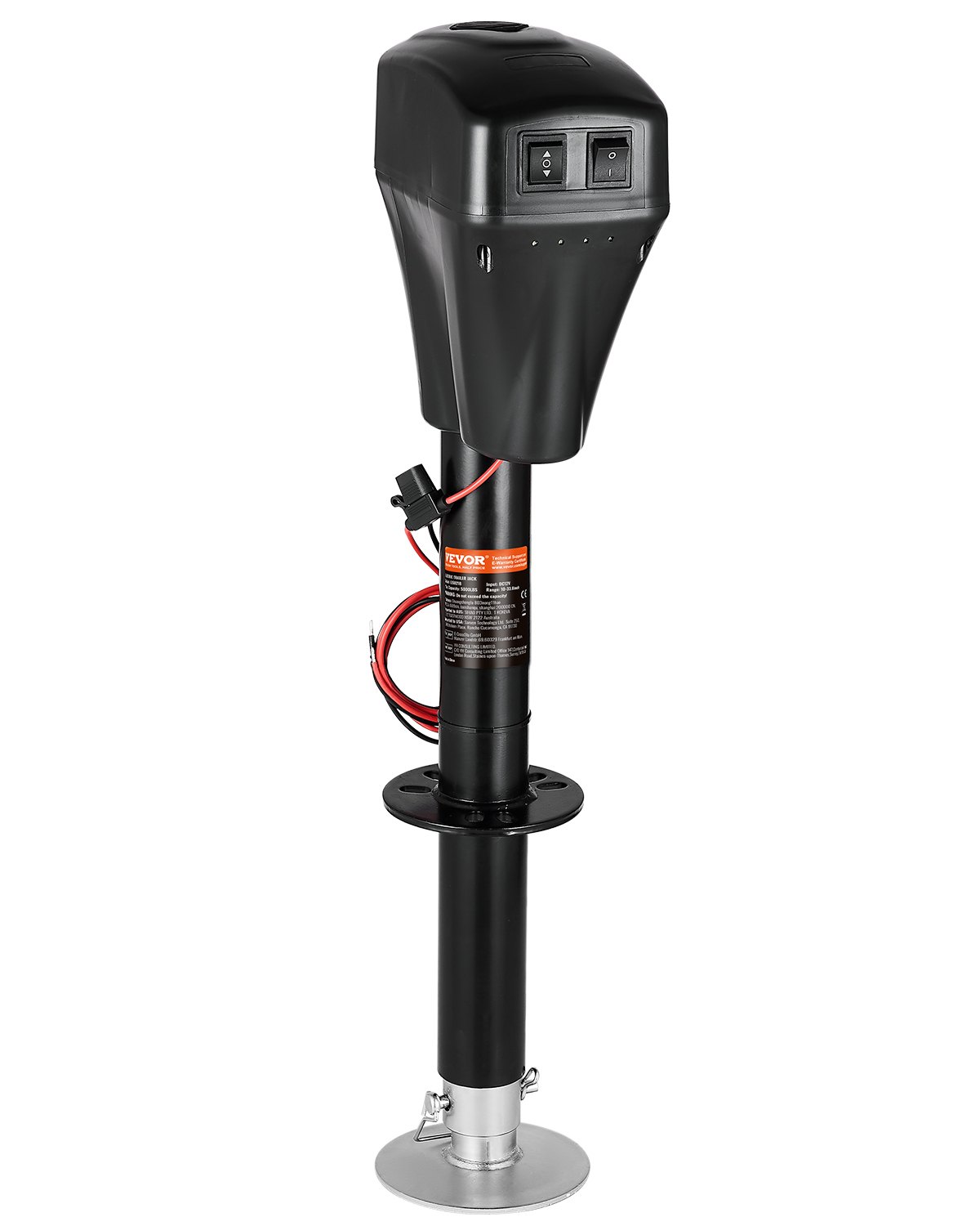Sähköinen perävaunun tukijalka North Craft EJ5021B, 255-860mm, 2267kg, Musta