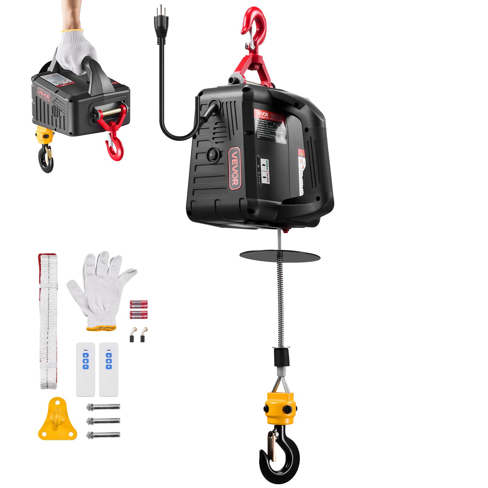 Sähkövinssi North Craft 2-in-1, 500kg, 1500W, 7.6m, Harmaa