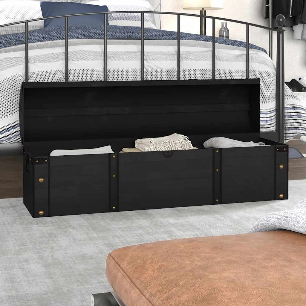 Säilytysarkku massiivipuu vintagetyyli 120x30x40 cm