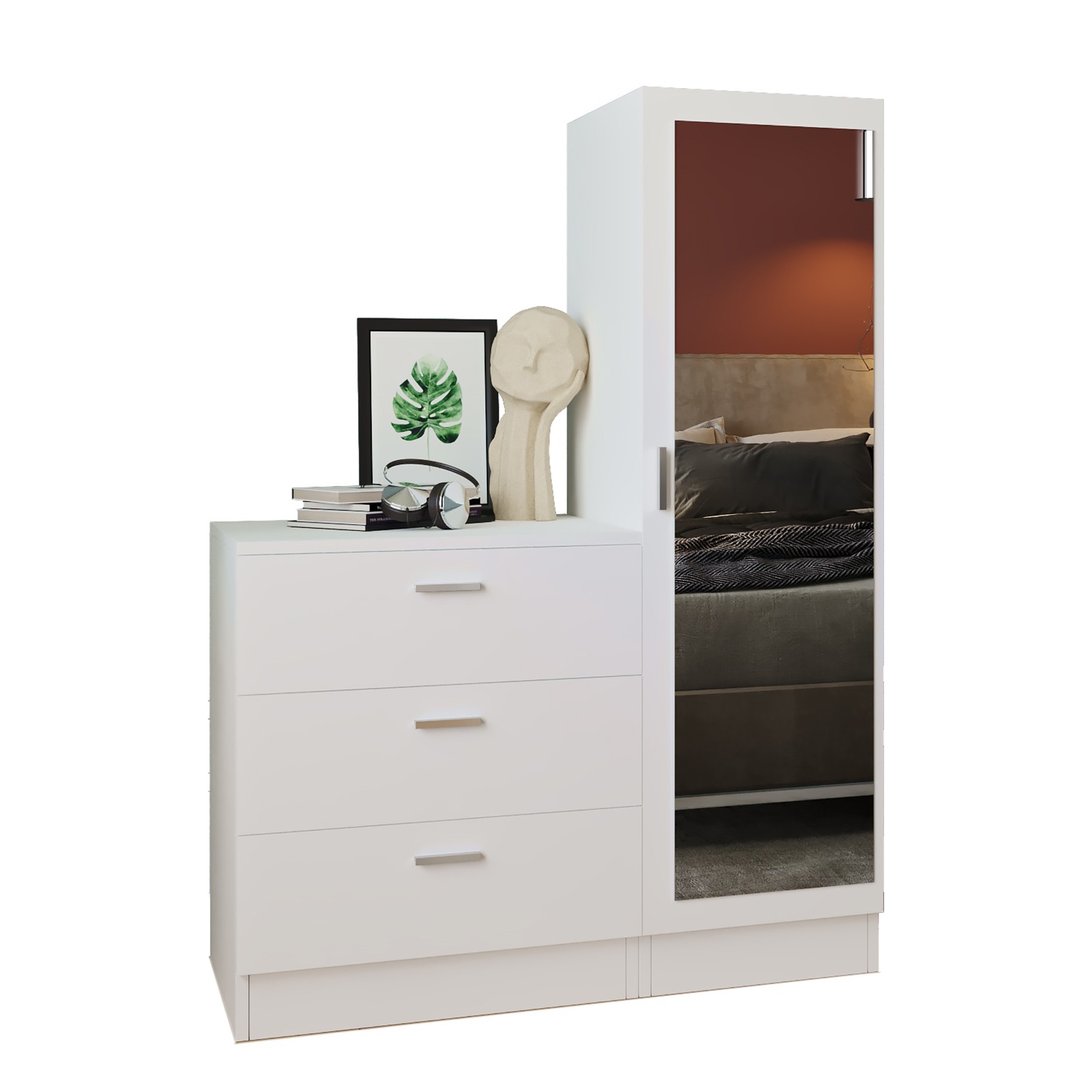 Säilytyskaluste Valento Furniture CC6, valkoinen, 100cm