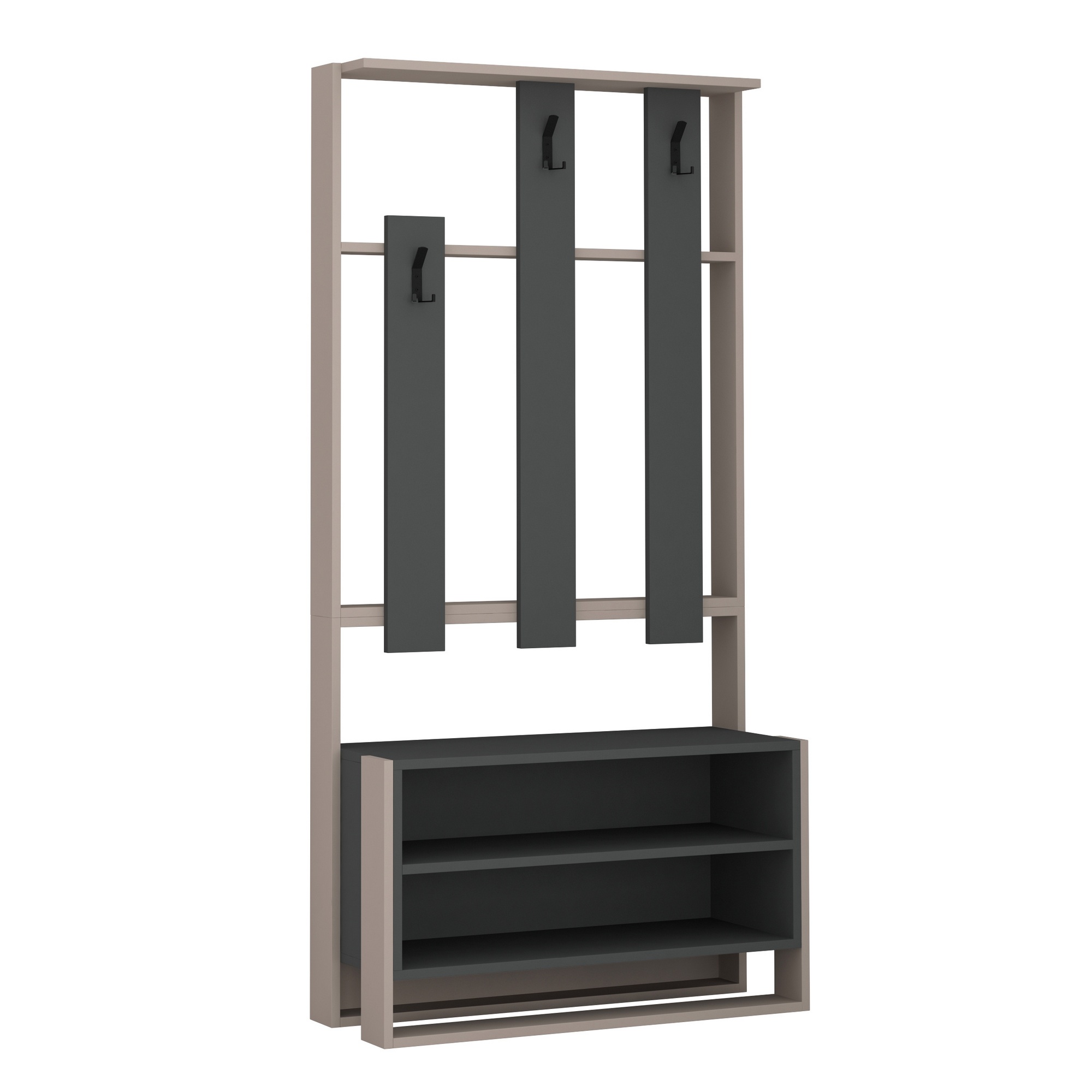 Säilytyskokonaisuus Valento Furniture Chester, beige/antrasiitti