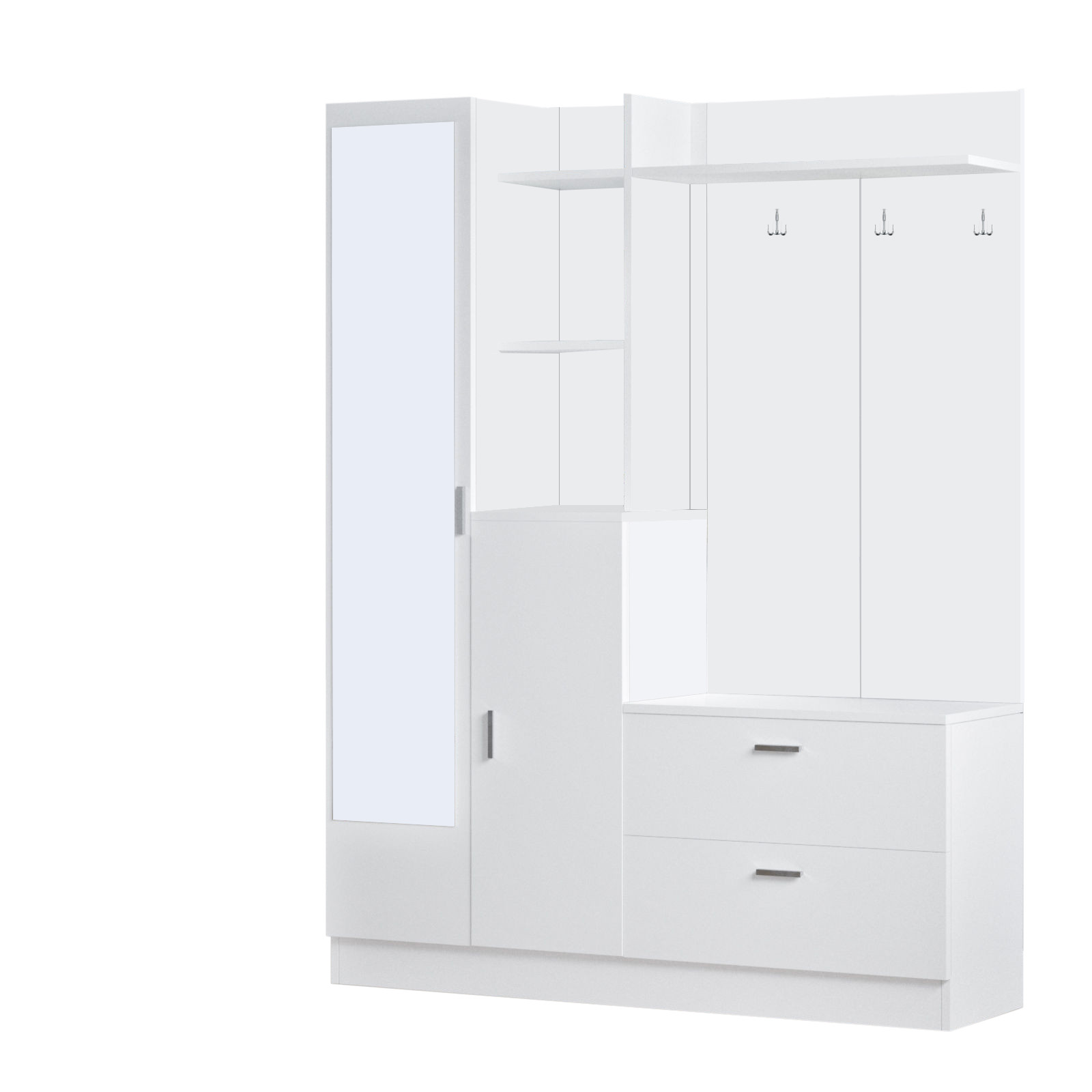 Säilytyskokonaisuus eteiseen Valento Furniture DD5, valkoinen