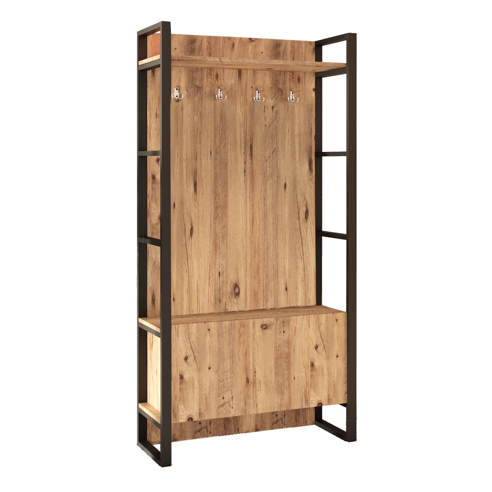 Säilytyskokonaisuus eteiseen Valento Furniture ML13, ruskea