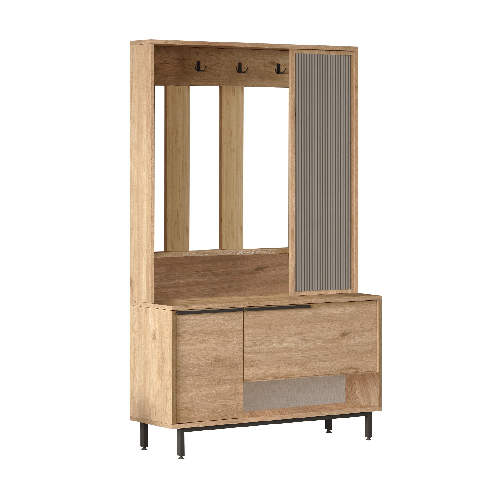 Säilytyskokonaisuus eteiseen Valento Furniture On11, pähkinäpuu