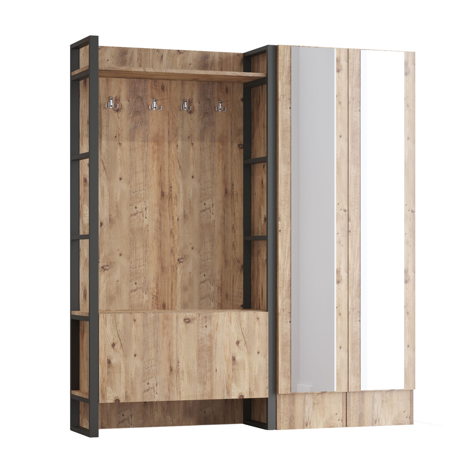 Säilytyskokonaisuus Valento Furniture ML17, ruskea