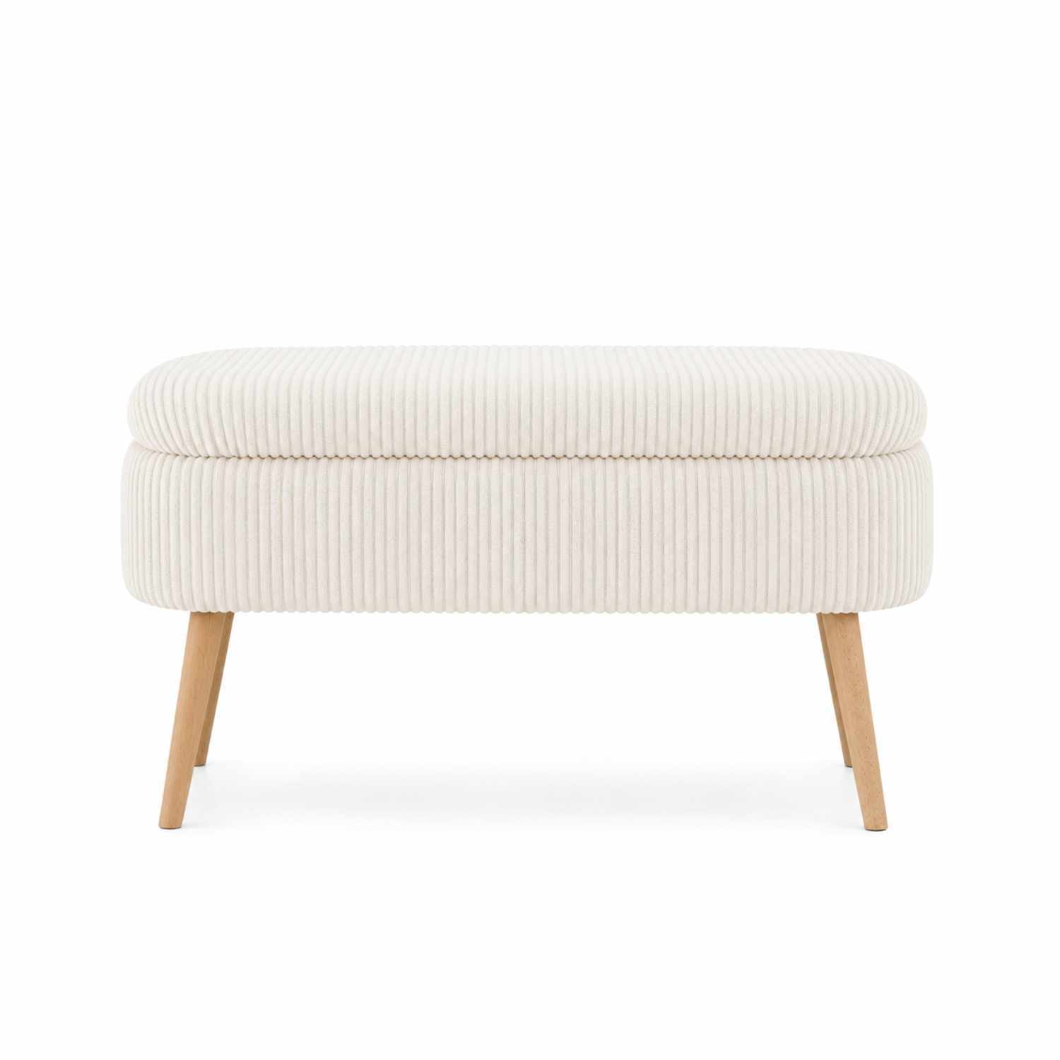 Säilytysrahi Valento Furniture Oslo Linen, 90x46x35 cm, kerma