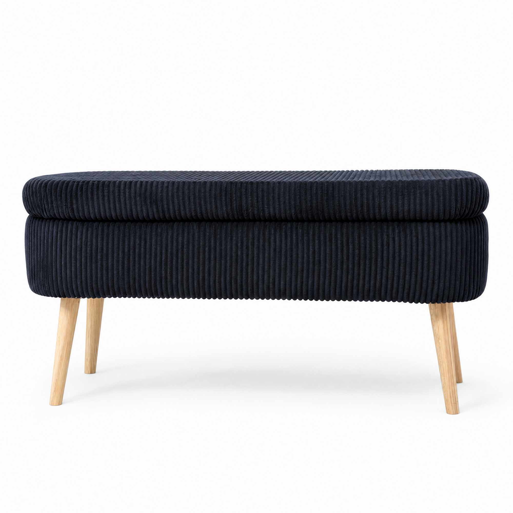 Säilytysrahi Valento Furniture Oslo Linen, 90x46x35 cm, musta
