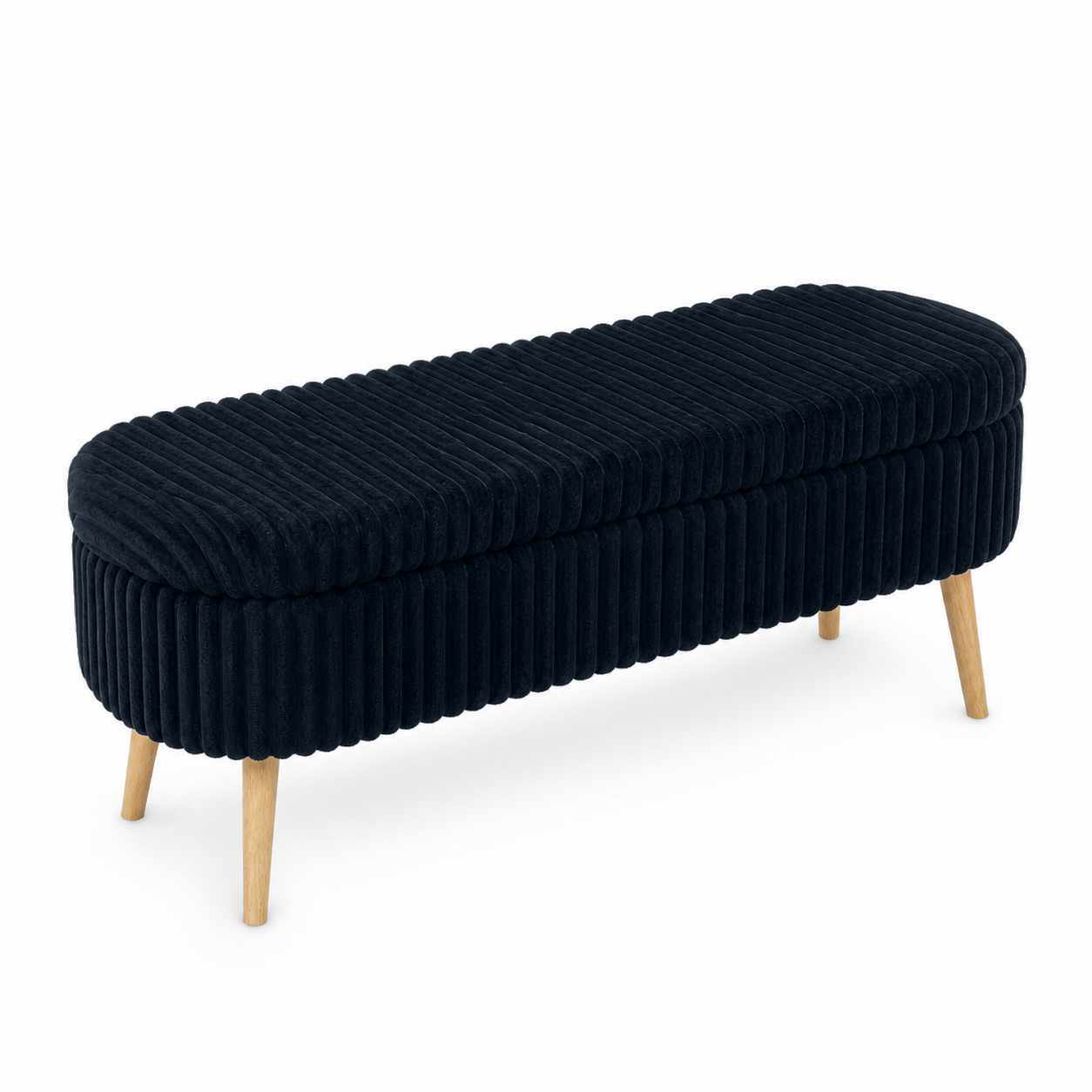 Säilytysrahi Valento Furniture Oslo Linen, 90x46x35 cm, Toscano-musta