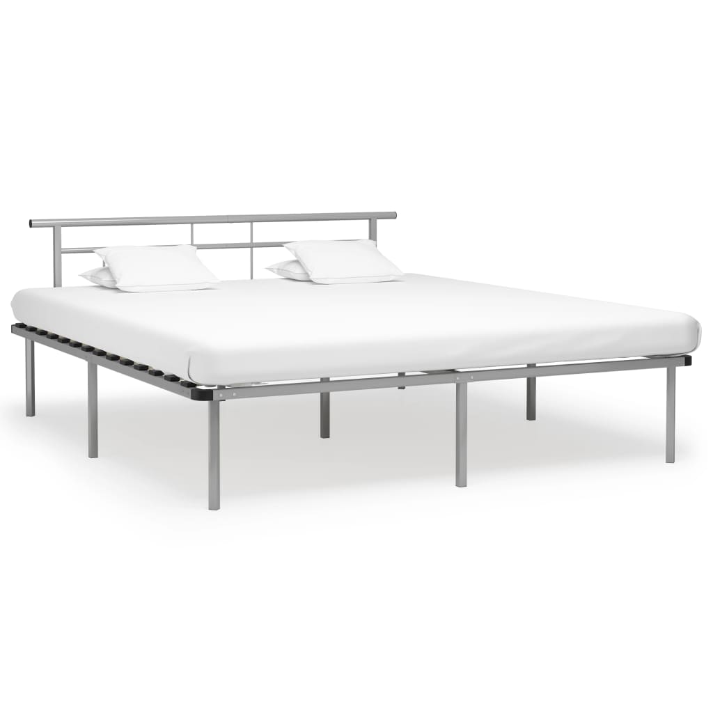 Sängynrunko 200x200 cm harmaa metalli