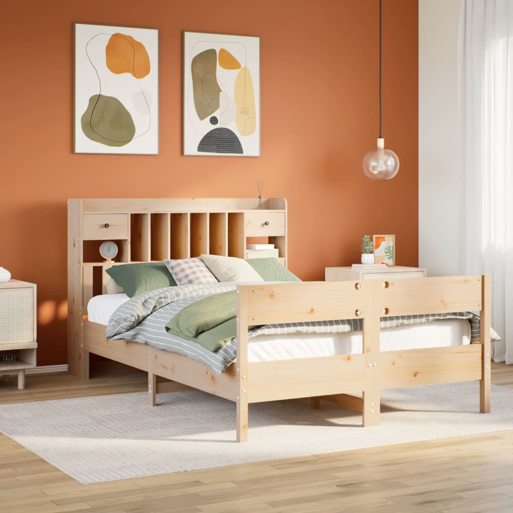 Sänky kirjahyllyllä, täysi mänty (92843)