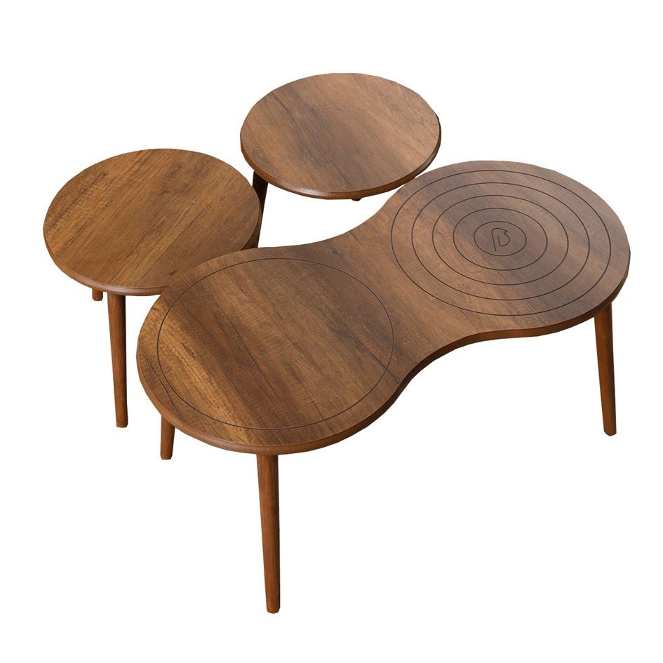 Sarjapöytä Valento Furniture Marlo, 3kpl, pähkinänruskea