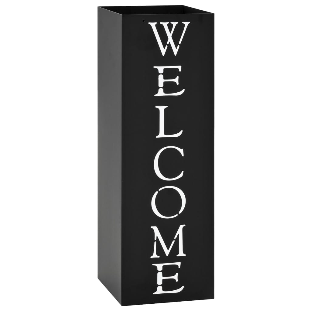 Sateenvarjoteline welcome teräs musta