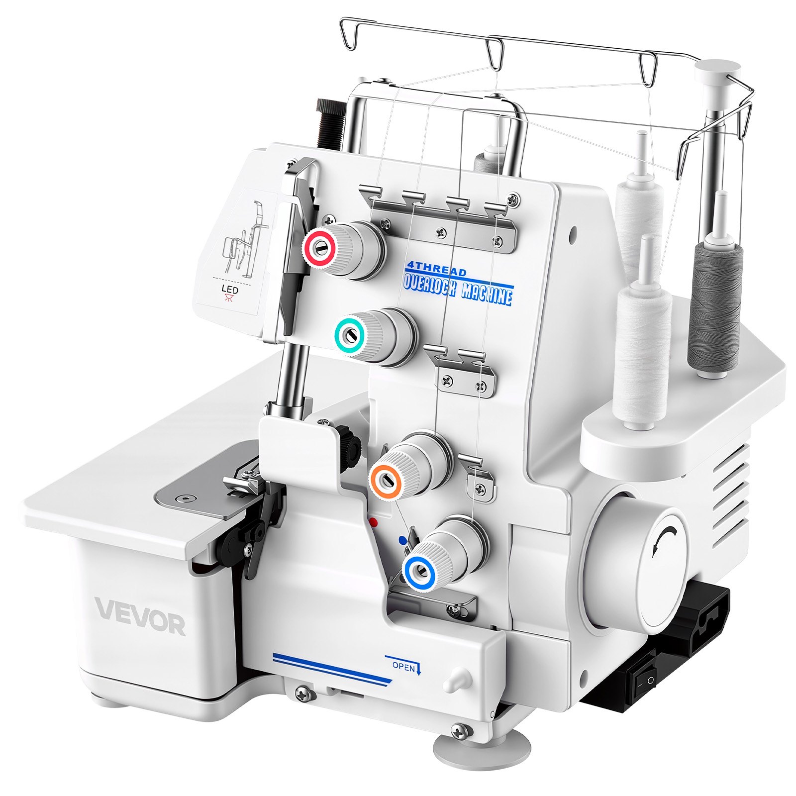 Saumuri North Craft Serger Overlock, 260x270mm, 3/4 lankavaihtoehdot, valkoinen