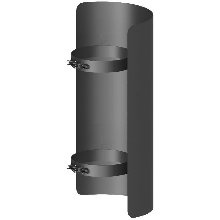 Savuputken suoja Jeremias XL, 500 mm, Ø115 mm, musta