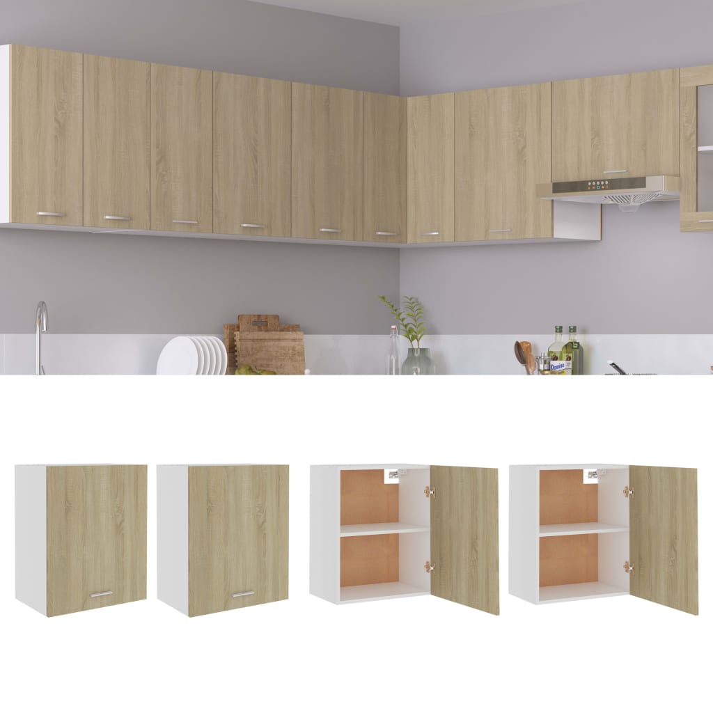 Seinäkaapit 2 kpl sonoma-tammi 50x31x60 cm lastulevy