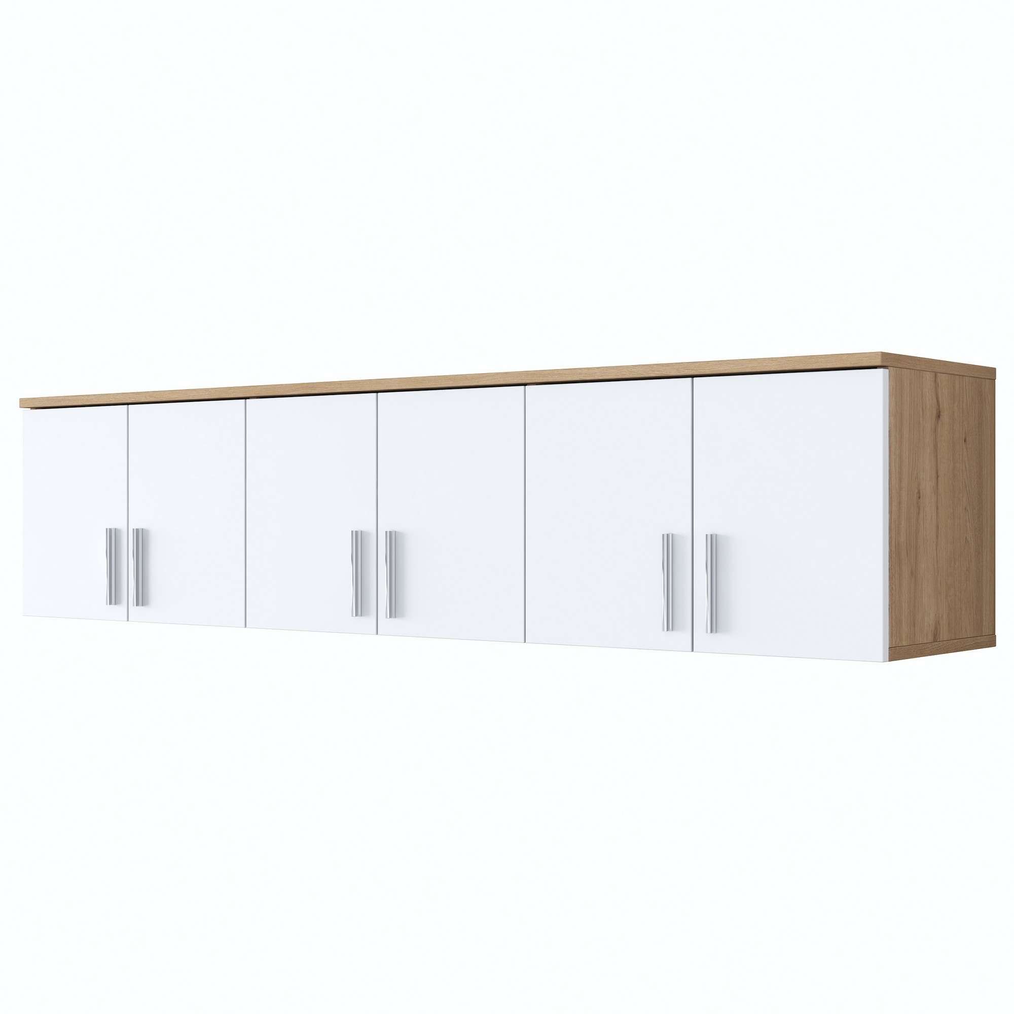 Seinäkaappi Valento Furniture EA114-2720, leveys 180cm, valkoinen/ruskea