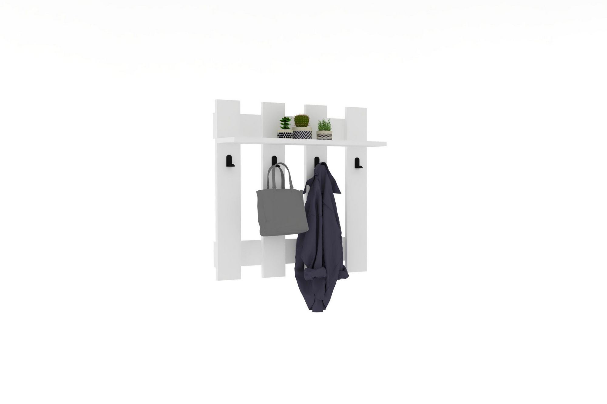 Seinäkiinnitteinen rekki Valento Furniture Carina, 70x70cm, valkoinen