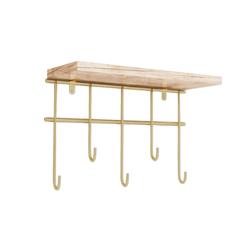 Seinähylly Valento Furniture Duvar Rafi, 20x10x27cm, Kultainen/Ruskea