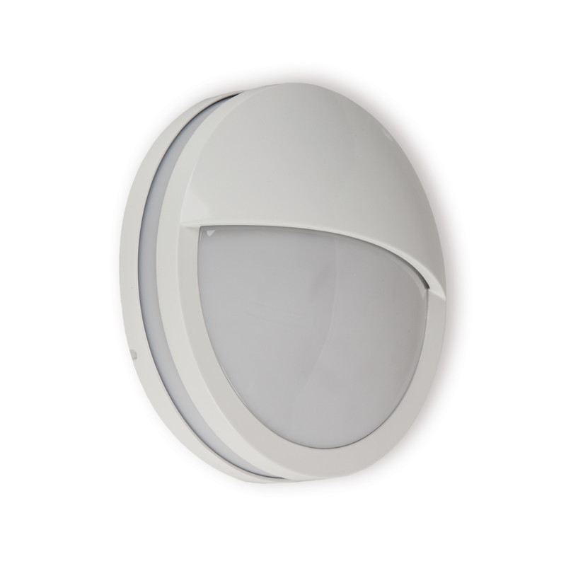 Seinävalaisin Ensto Lumia, AVN260L, 60W, Ø260x95mm, luomella, E27, IP54, valkoinen