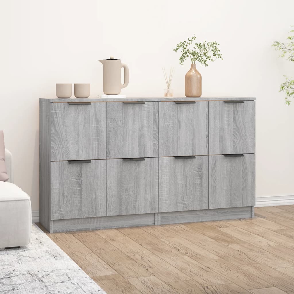 Senkit 1 2 kpl 60x30x70 cm tekninen puu harmaa