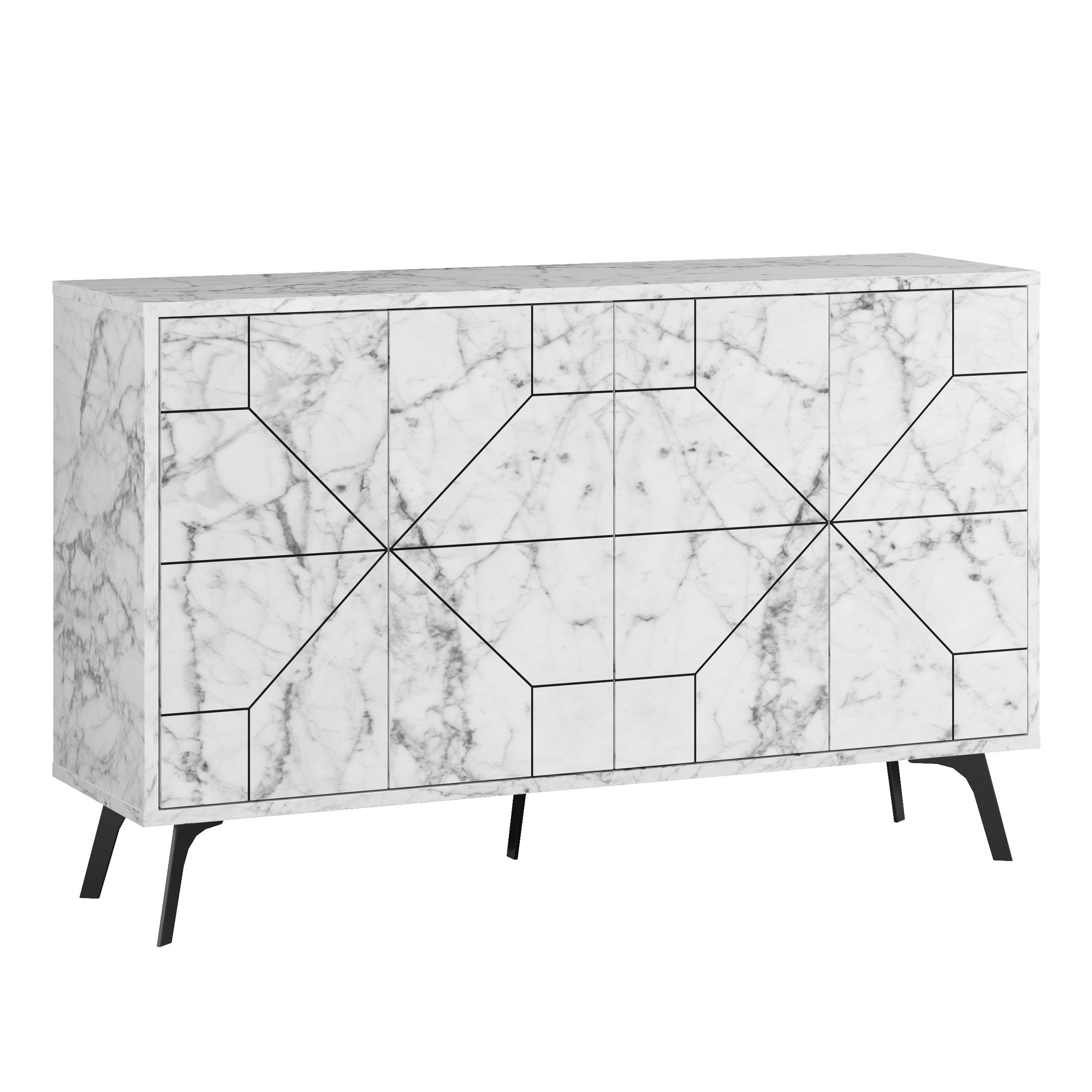 Senkki Valento Furniture Dune, marmorikuosi, valkoinen