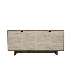 Konsolipöytä Valento Furniture Istemi, 180x80,5cm, Pähkinä, Travertiini