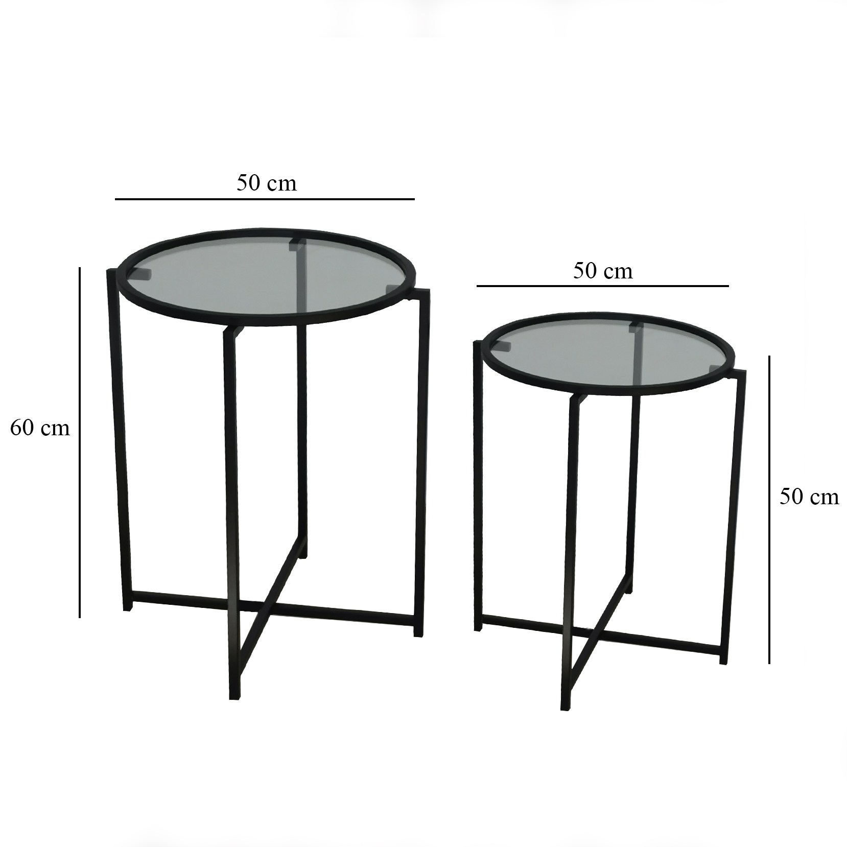 Sivupöytä Valento Furniture S412F, 50x60x50cm, musta
